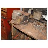 Garage Work Bench and Shelf with Contents