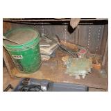 Garage Work Bench and Shelf with Contents