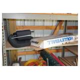 Shelves with Contents - Shovels, Paint, Rakes, Cords