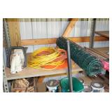 Shelves with Contents - Shovels, Paint, Rakes, Cords