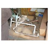 Shelves with Contents - Shovels, Paint, Rakes, Cords