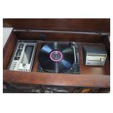 Vintage Montgomery Ward Airline Stereophonic 4D Console with Records