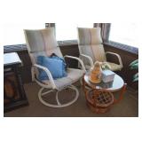 *2* Patio Chairs with Table and Décor