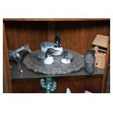 Corner Storage Cabinet with Contents