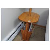 Side Table with Lamp and Puzzles