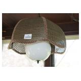 Wicker Hanging Plug-In Light