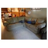 Couch with Pillows and Recliner
