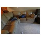 Couch with Pillows and Recliner