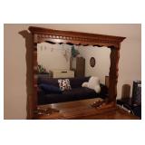 Large Wooden Dresser with Mirror