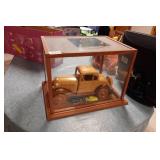 Wooden Model Car in Glass Case
