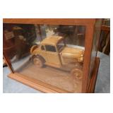 Wooden Model Car in Glass Case