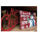 Assorted Holiday Décor - Tree, Lights, Greenery, Signs