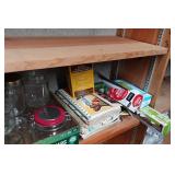 Assorted Household - Canning Jars, Cook Books, Paper Plates, Frames