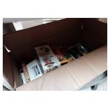 Rubbermaid Rolling Cart with Box of VHS Movies