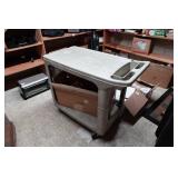 Rubbermaid Rolling Cart with Box of VHS Movies