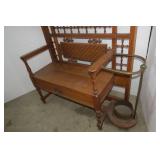 Mirrored hall tree with drawer and ...