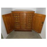 Wood cabinet with multiple drawers ...