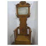 Mirrored hall tree with seat and st...