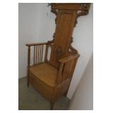 Mirrored hall tree with seat and st...