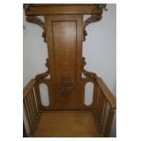 Mirrored hall tree with seat and st...