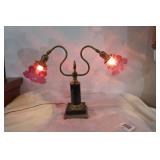 Marble and brass double electric la...