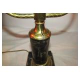 Marble and brass double electric la...