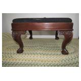 Upholstered carved foot rest, needs...
