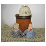 Wood barrel with stuffed chicken, p...
