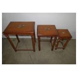 (3) Painted stacking tables...