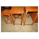 (3) Painted stacking tables...