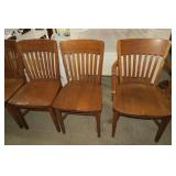 (6) Wood chairs including one capta...