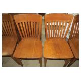 (6) Wood chairs including one capta...