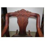 Oversized carved leather seat rocke...