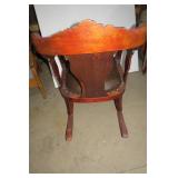 Oversized carved leather seat rocke...