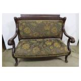 Settee/loveseat with fabric and woo...