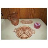 Pink and cranberry glassware, some ...