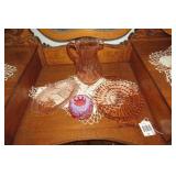 Pink and cranberry glassware, some ...