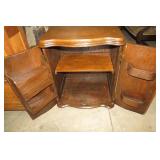 Sewing machine cabinet made into st...