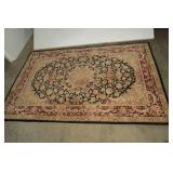 Area rug with cranberry and blacks,...