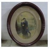 Matted and framed picture of couple...