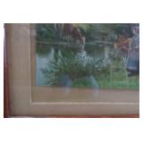 Matted and framed young lady with c...