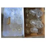 Pressed glass stemware, covered but...