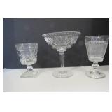 Pressed glass stemware, covered but...