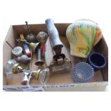 Sad iron, door knob, bells, pottery...