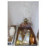 Kerosene lamps, oil and chimneys; 2...