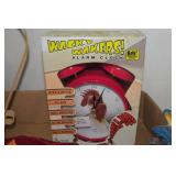 Rooster items with red dishes...