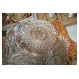 Clear glassware - pressed glass pun...