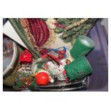 Assorted Christmas items - rug, tre...
