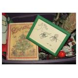 Assorted Christmas items - rug, tre...