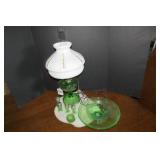Aladdin electrified lamp, green dep...